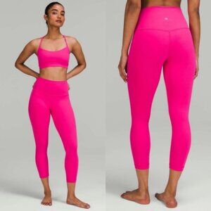 MATCHING SET lululemon Flow Y Bra Nulu & Align Leggings 25” Sonic Pink